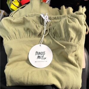 Princess Polly Sage Green “Slow Dancing Mini Dress” BNWT